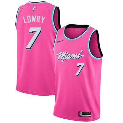 Nike Miami Heat #7 Kyle Lowry Youth Pink NBA Swingman Earned Edition Jersey